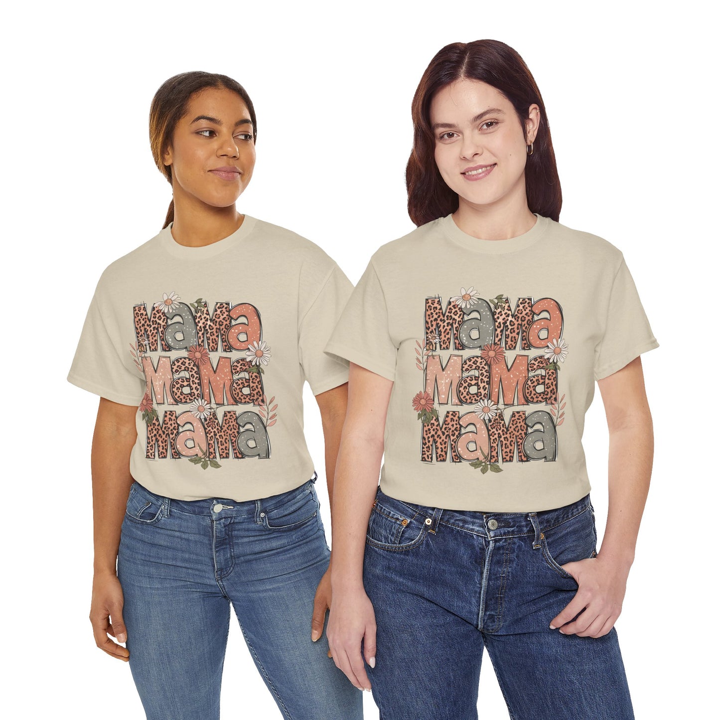 Floral Mama Unisex Heavy Cotton Tee - Perfect Gift for Moms!