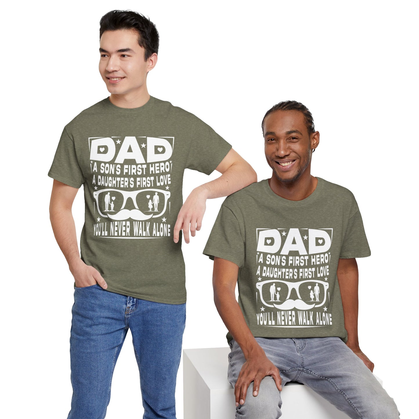 Dad Hero Unisex Heavy Cotton Tee - Perfect Gift for Father's Day