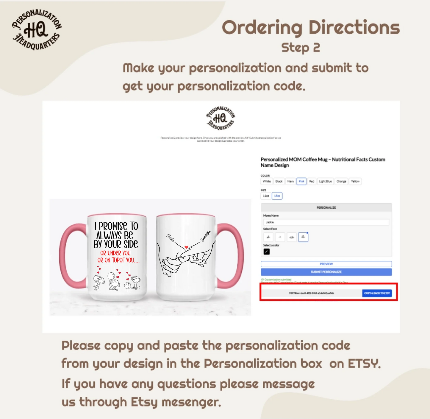 Minimalist and Organic Shop - Personalization Ordering Directions 3