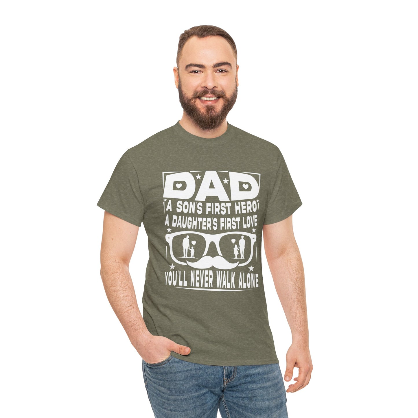 Dad Hero Unisex Heavy Cotton Tee - Perfect Gift for Father's Day