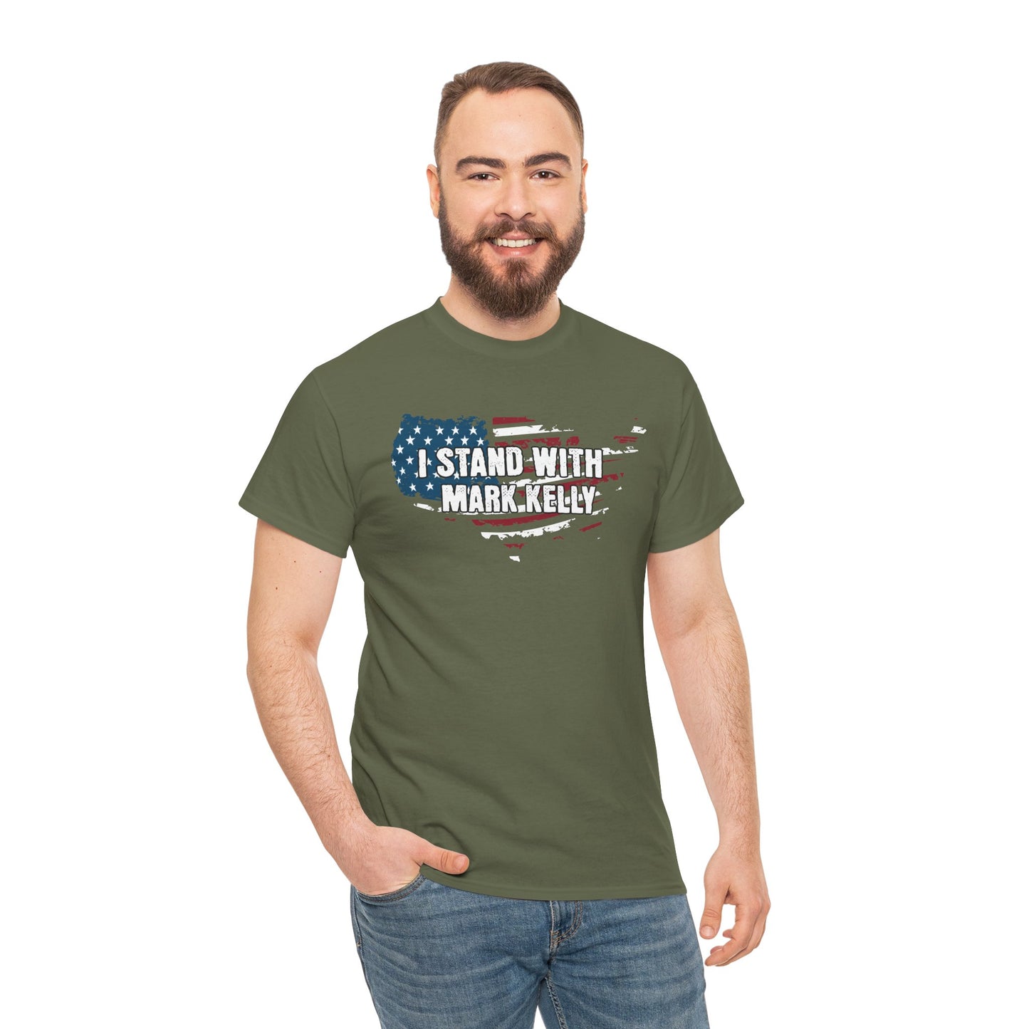 I Stand With Mark Kelly American Flag Design