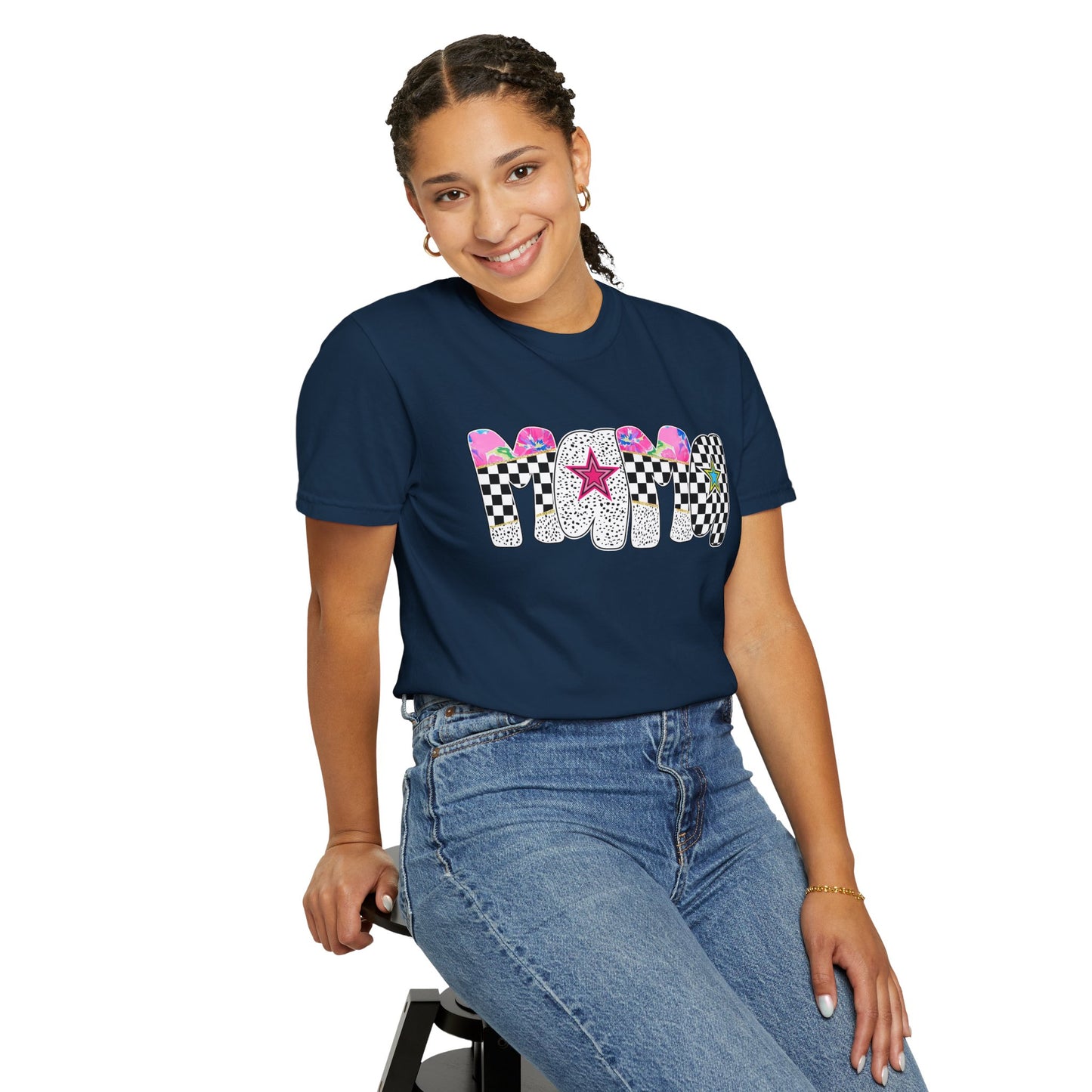 Comfort Colors Retro Vibe Mother's Day T-Shirt with Star Design Asst. Colors & Sizes