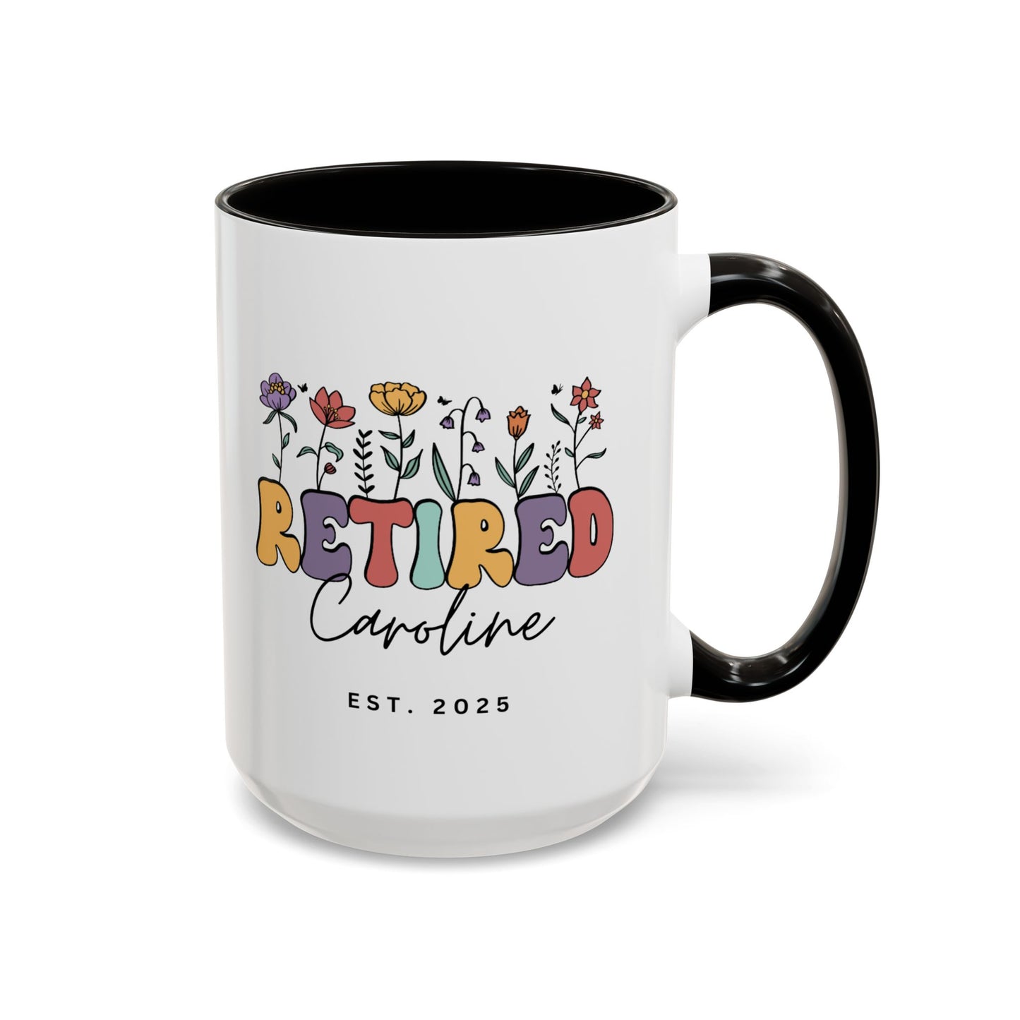 Personalized Retired Floral Name Mug | 11oz 15oz