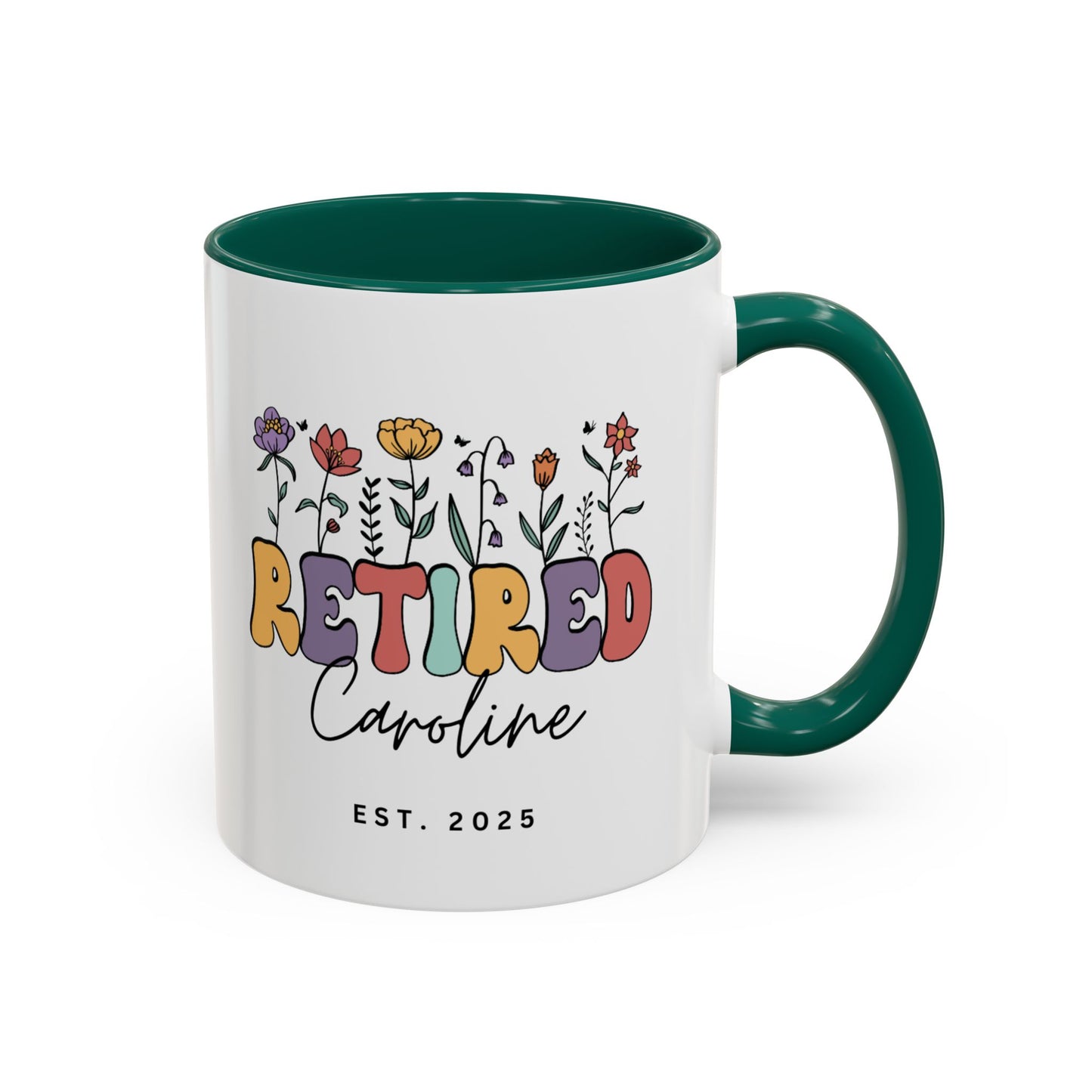Personalized Retired Floral Name Mug | 11oz 15oz