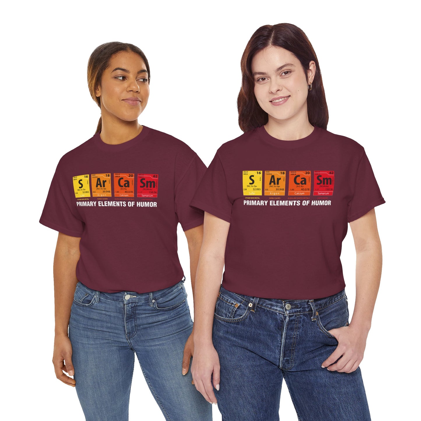 Sarcasm Elements T‑Shirt — "Primary Elements of Humor" Graphic Tee