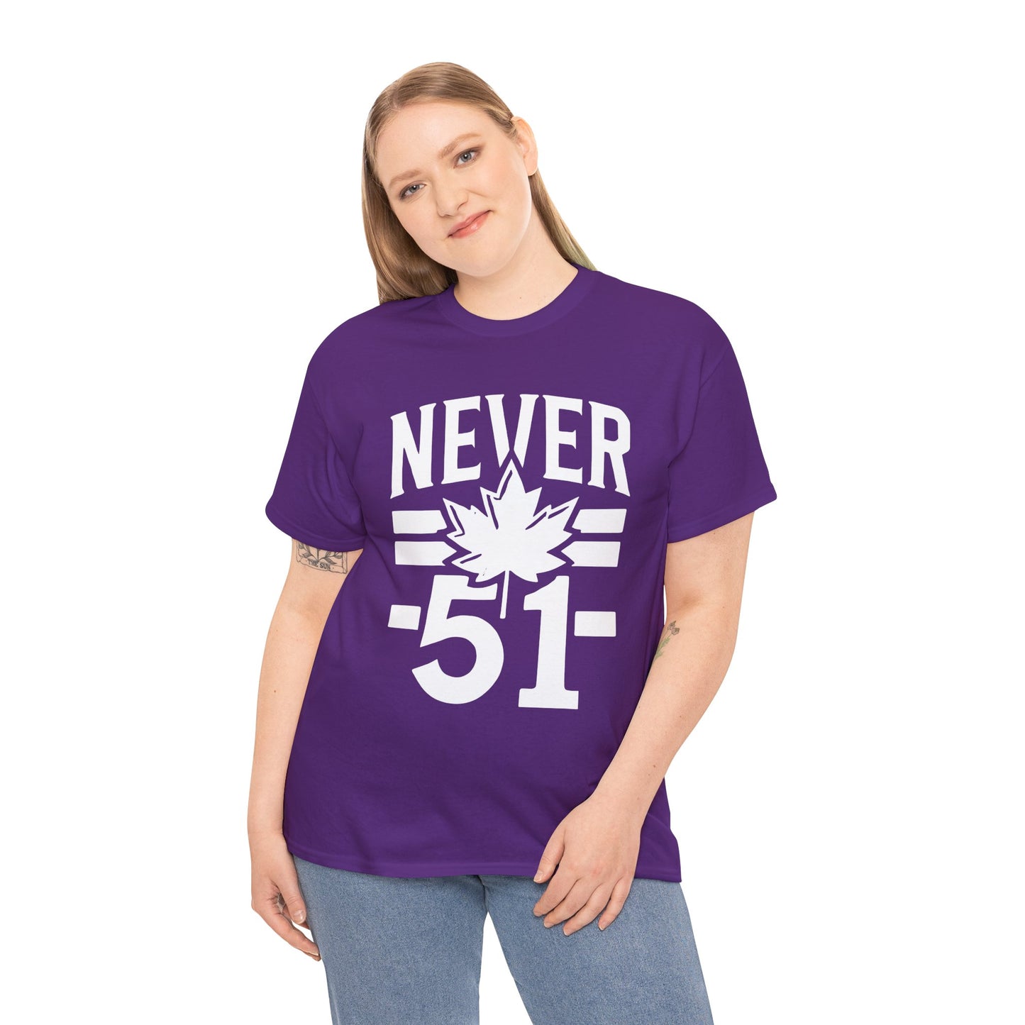 Canada Never 51 Unisex Heavy Cotton Tee - Casual Graphic T-Shirt