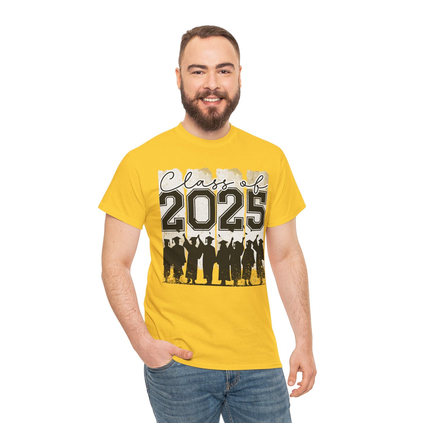 Gildan Garment Dyed Class of 2025 Graduation Tee - Unisex Heavy Cotton Shirt Your Choice Colors & Sizes