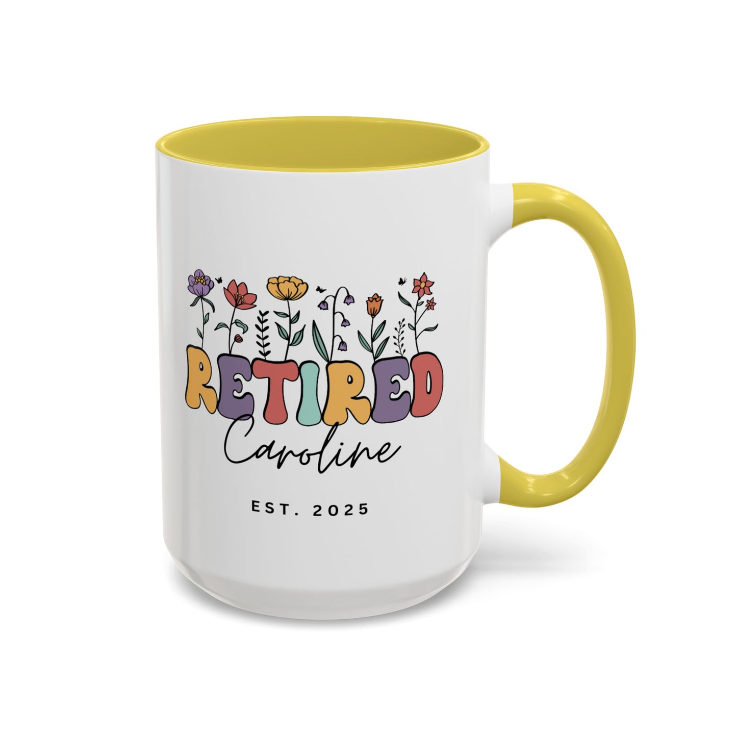 Personalized Retired Floral Name Mug | 11oz 15oz