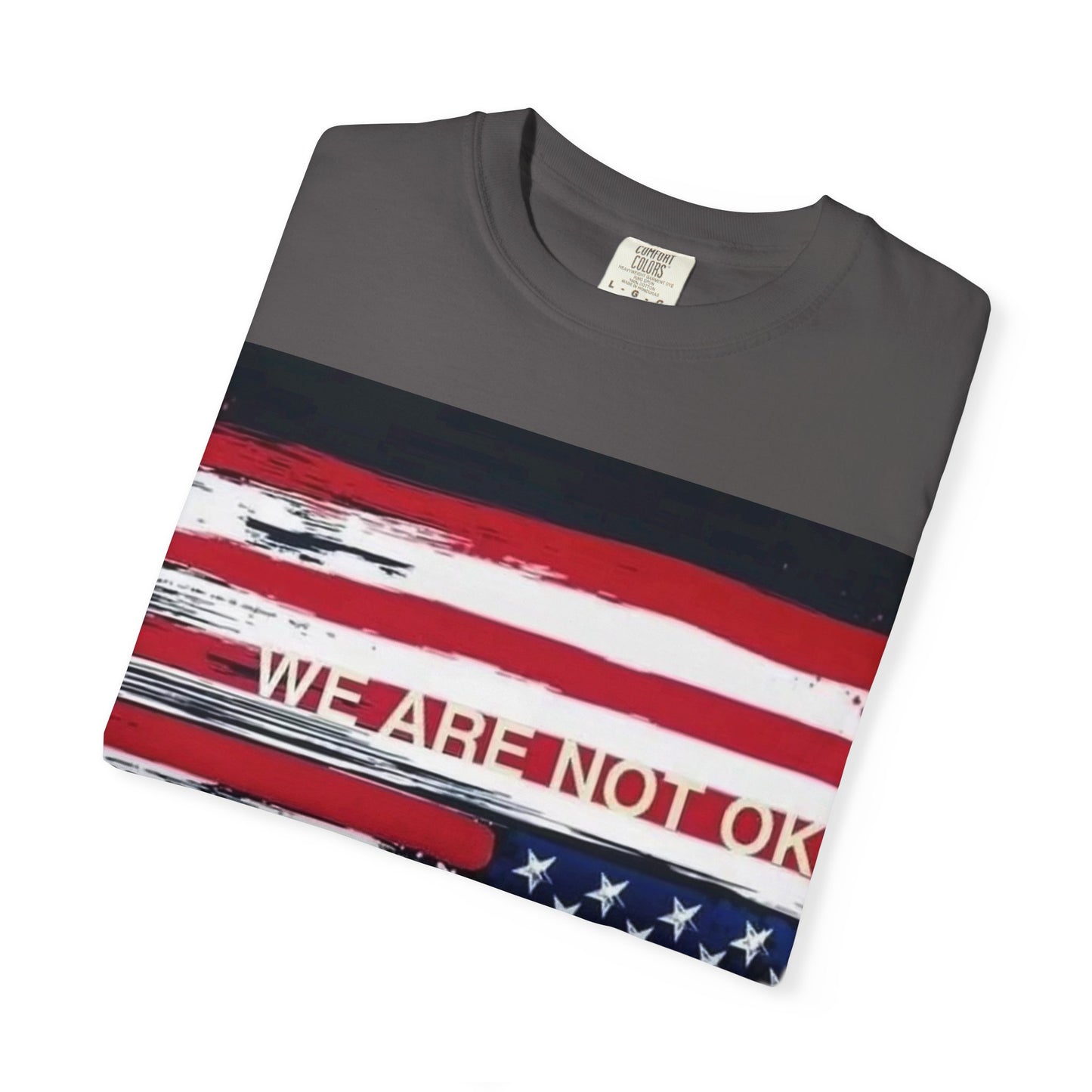 Unisex Garment-Dyed T-shirt with American Flag Design, Casual Wear, Patriotic Shirt, Fourth of July Outfit, Activism Apparel, Everyday Tee