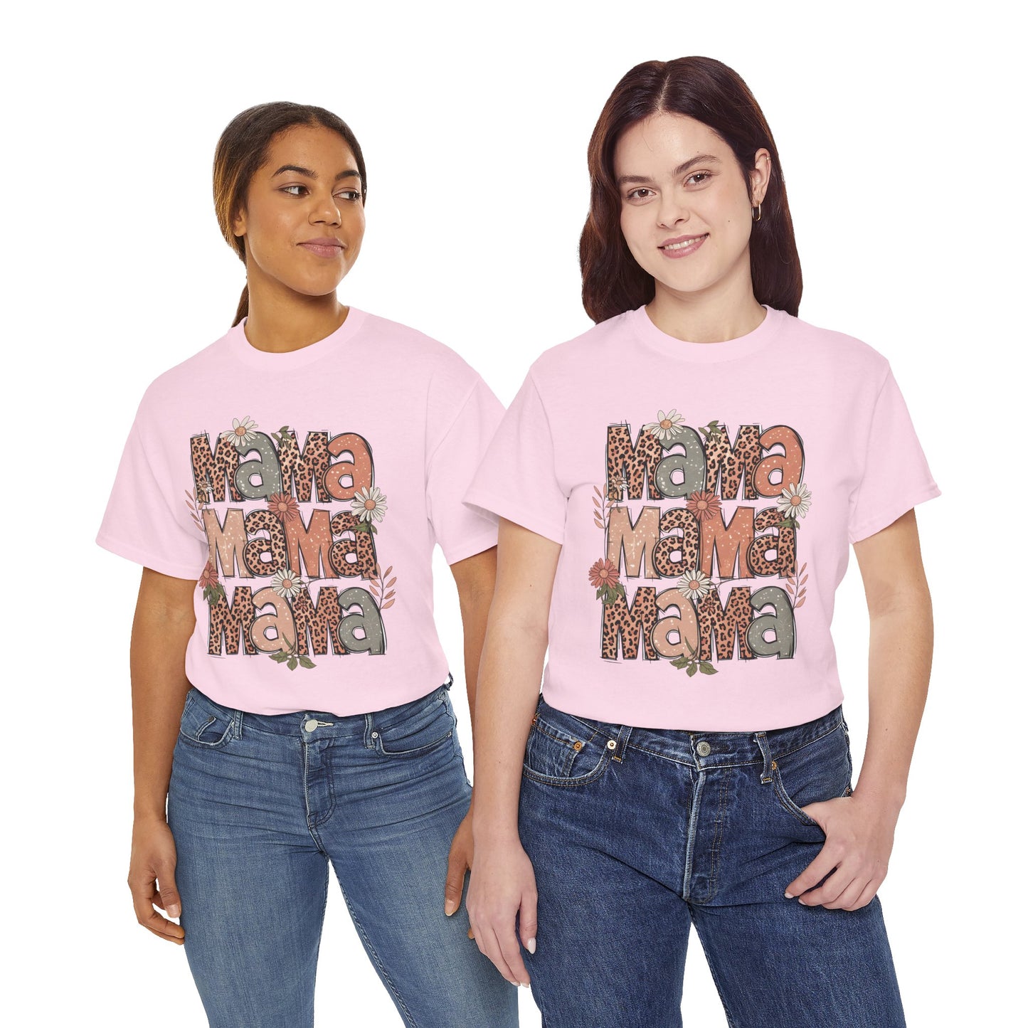 Floral Mama Unisex Heavy Cotton Tee - Perfect Gift for Moms!