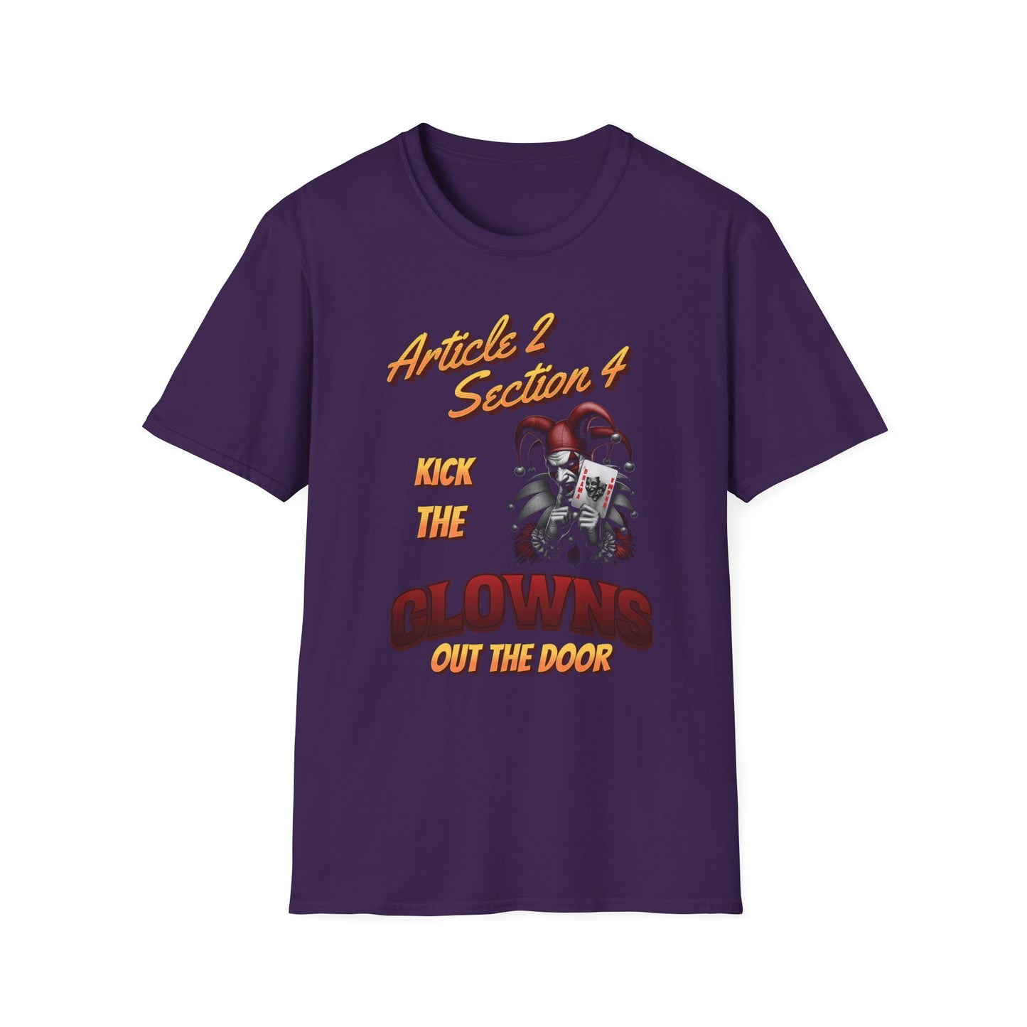 Kick That Clown graphic T-Shirt | Jester Skull Illustration, Article 2 Section 4