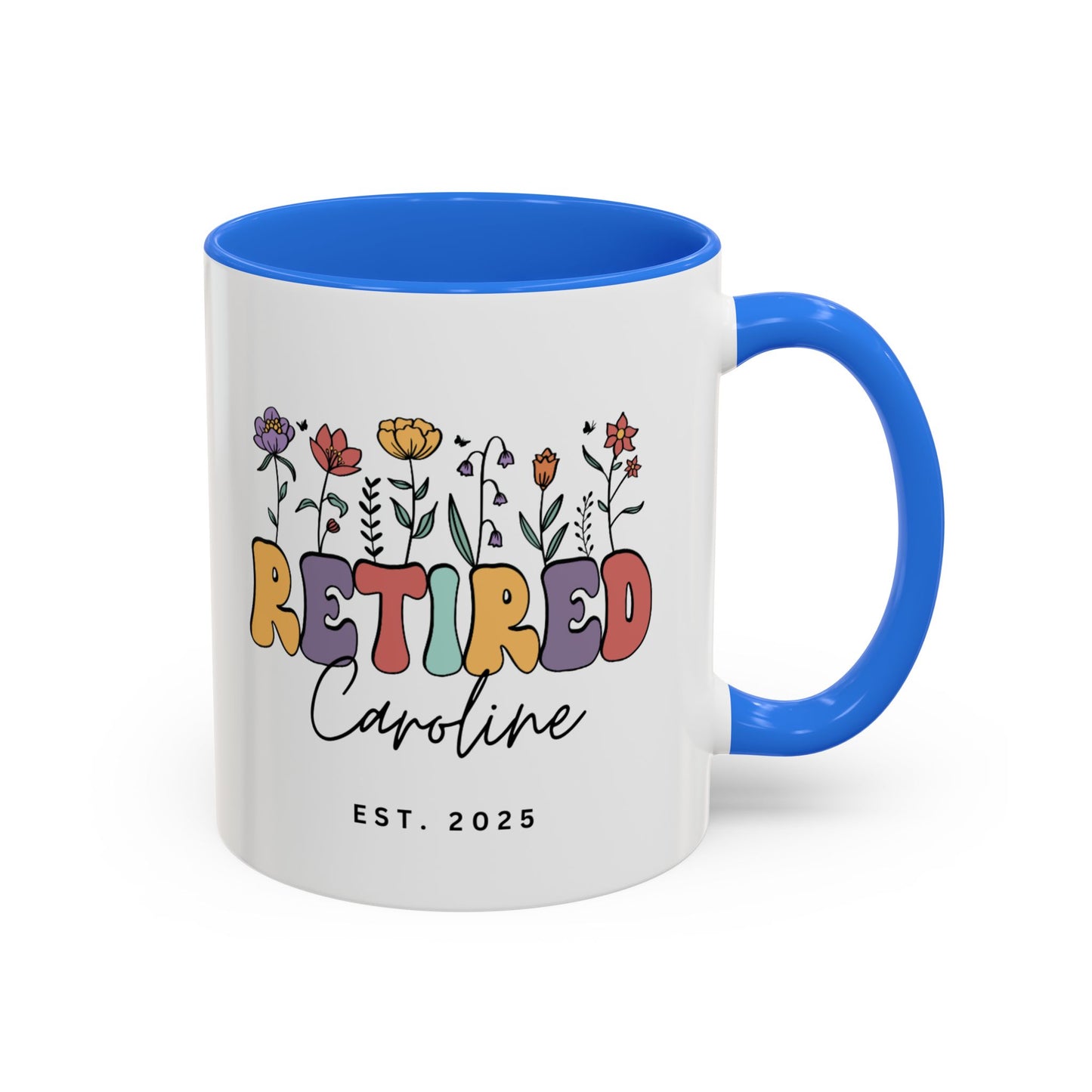 Personalized Retired Floral Name Mug | 11oz 15oz