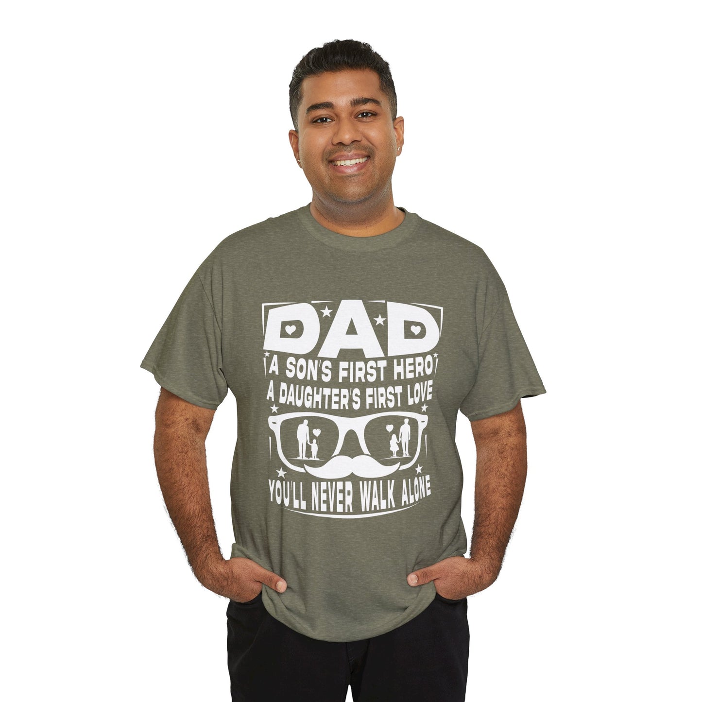 Dad Hero Unisex Heavy Cotton Tee - Perfect Gift for Father's Day