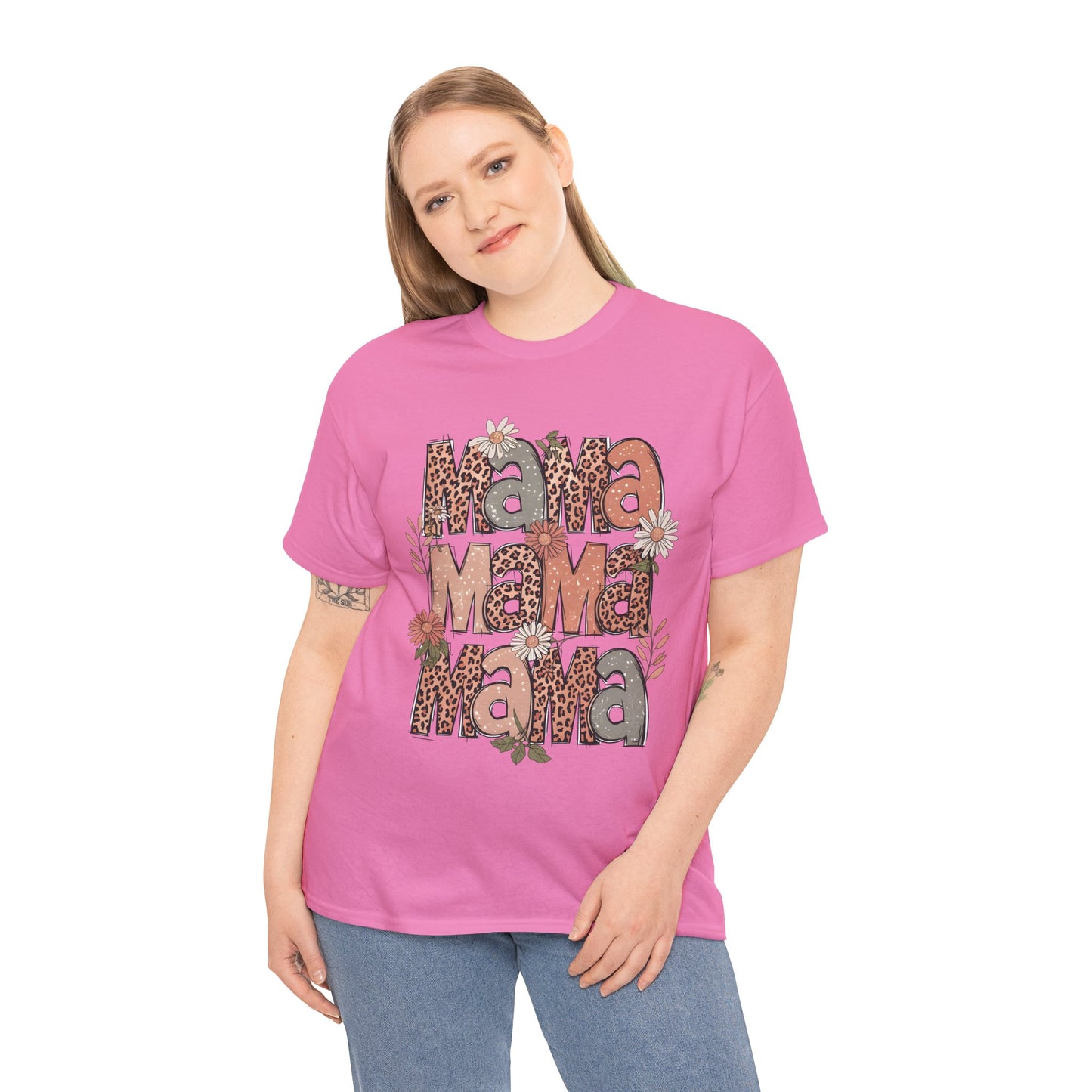 Floral Mama Unisex Heavy Cotton Tee - Perfect Gift for Moms!