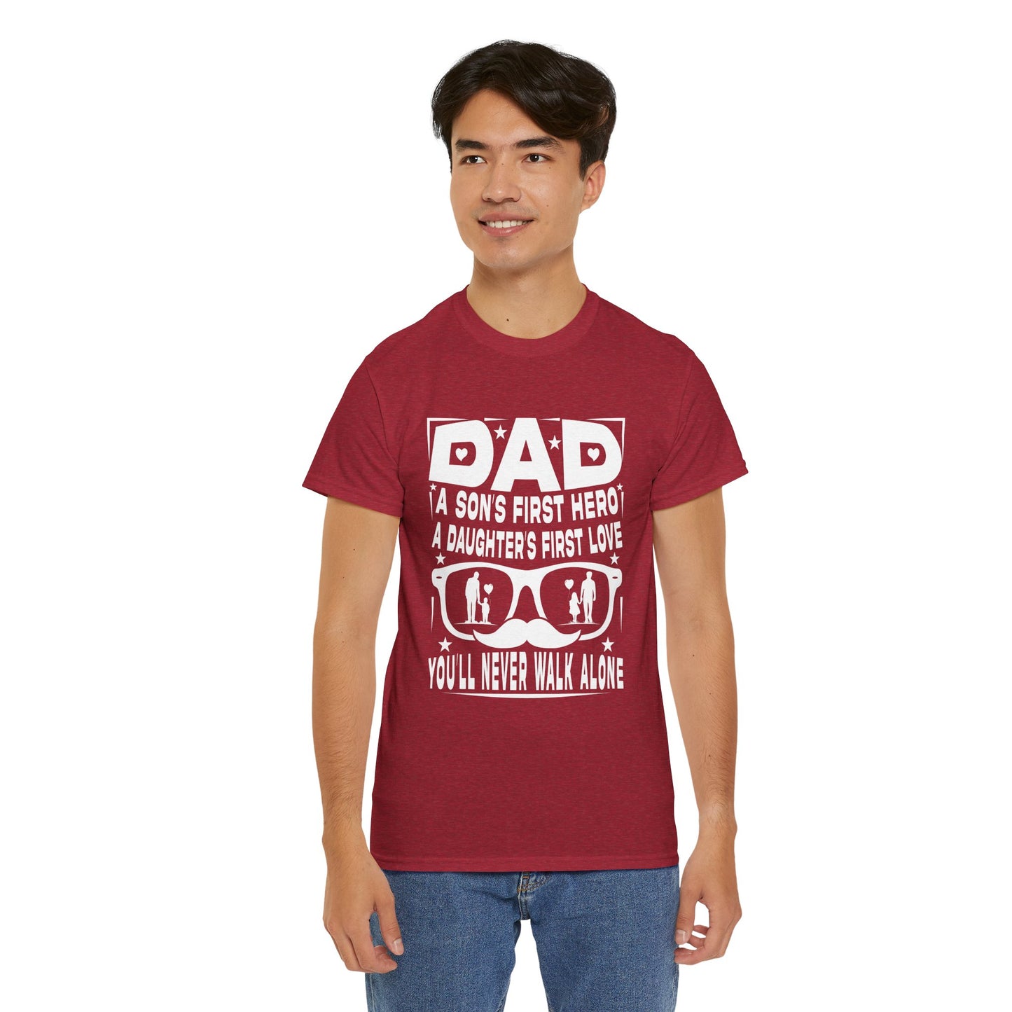 Dad Hero Unisex Heavy Cotton Tee - Perfect Gift for Father's Day
