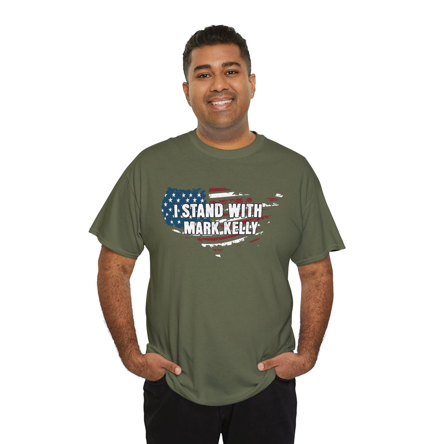 I Stand With Mark Kelly American Flag Design