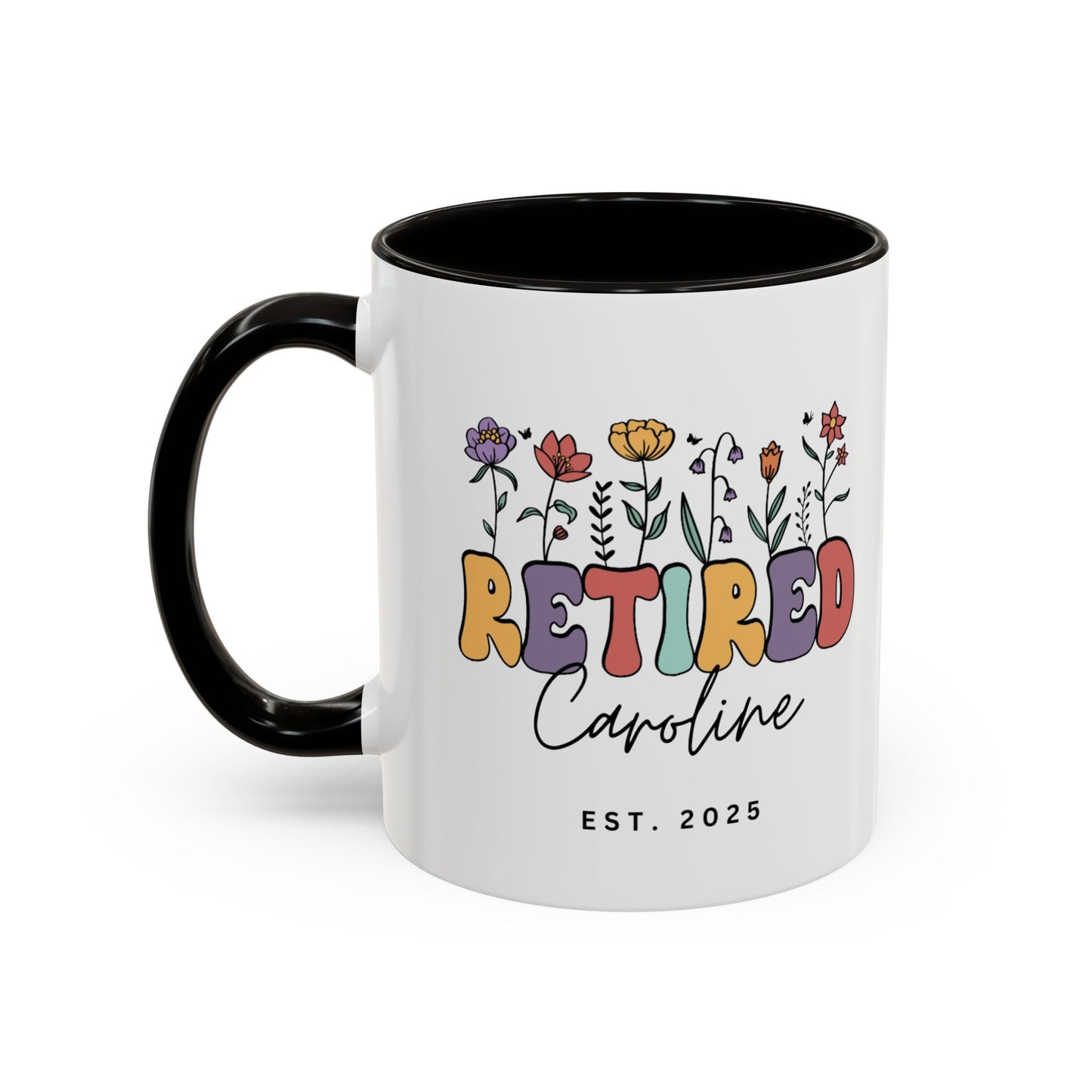 Personalized Retired Floral Name Mug | 11oz 15oz