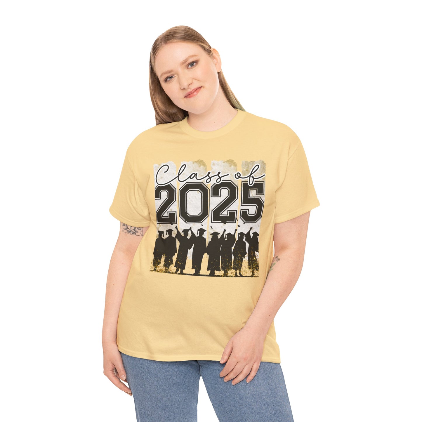 Gildan Garment Dyed Class of 2025 Graduation Tee - Unisex Heavy Cotton Shirt Your Choice Colors & Sizes