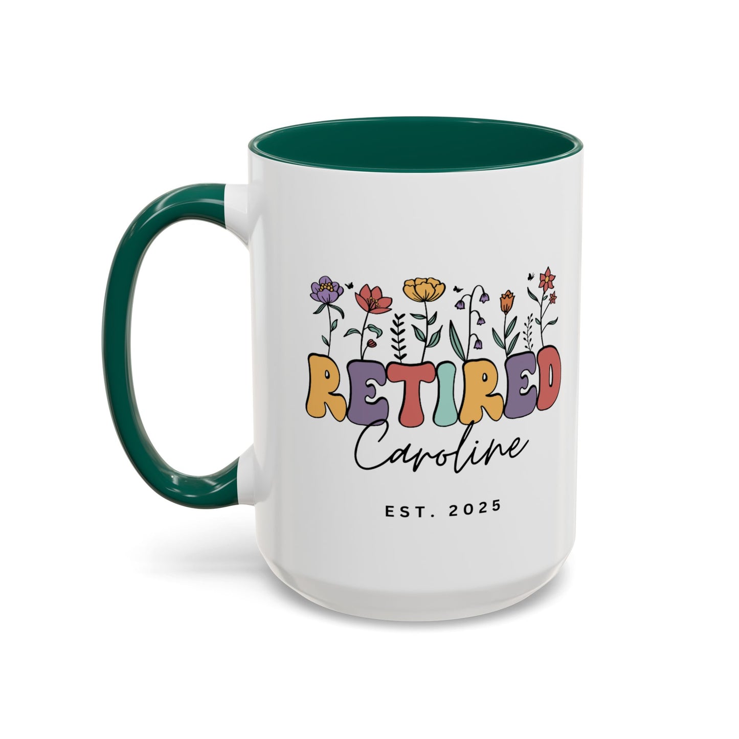 Personalized Retired Floral Name Mug | 11oz 15oz