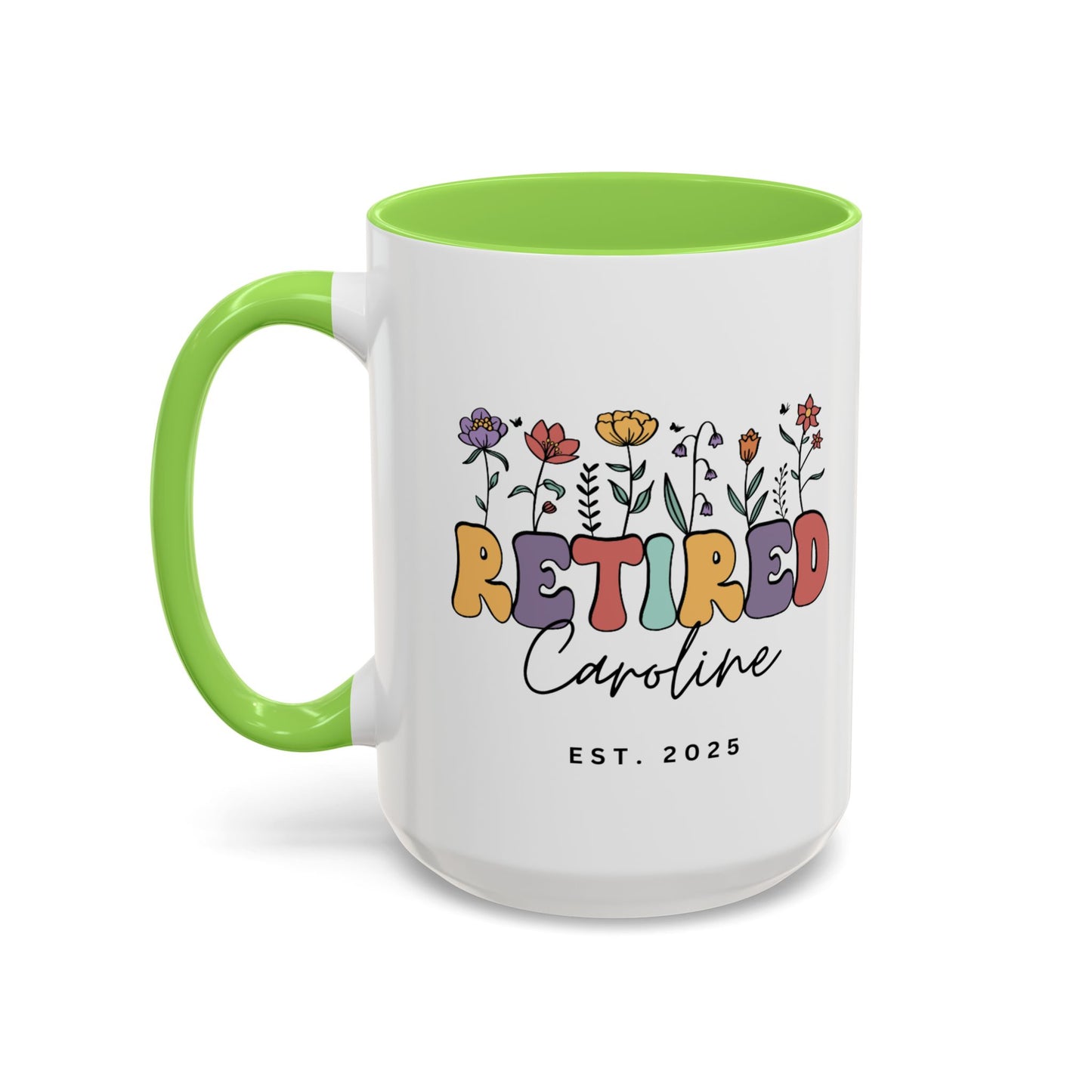 Personalized Retired Floral Name Mug | 11oz 15oz