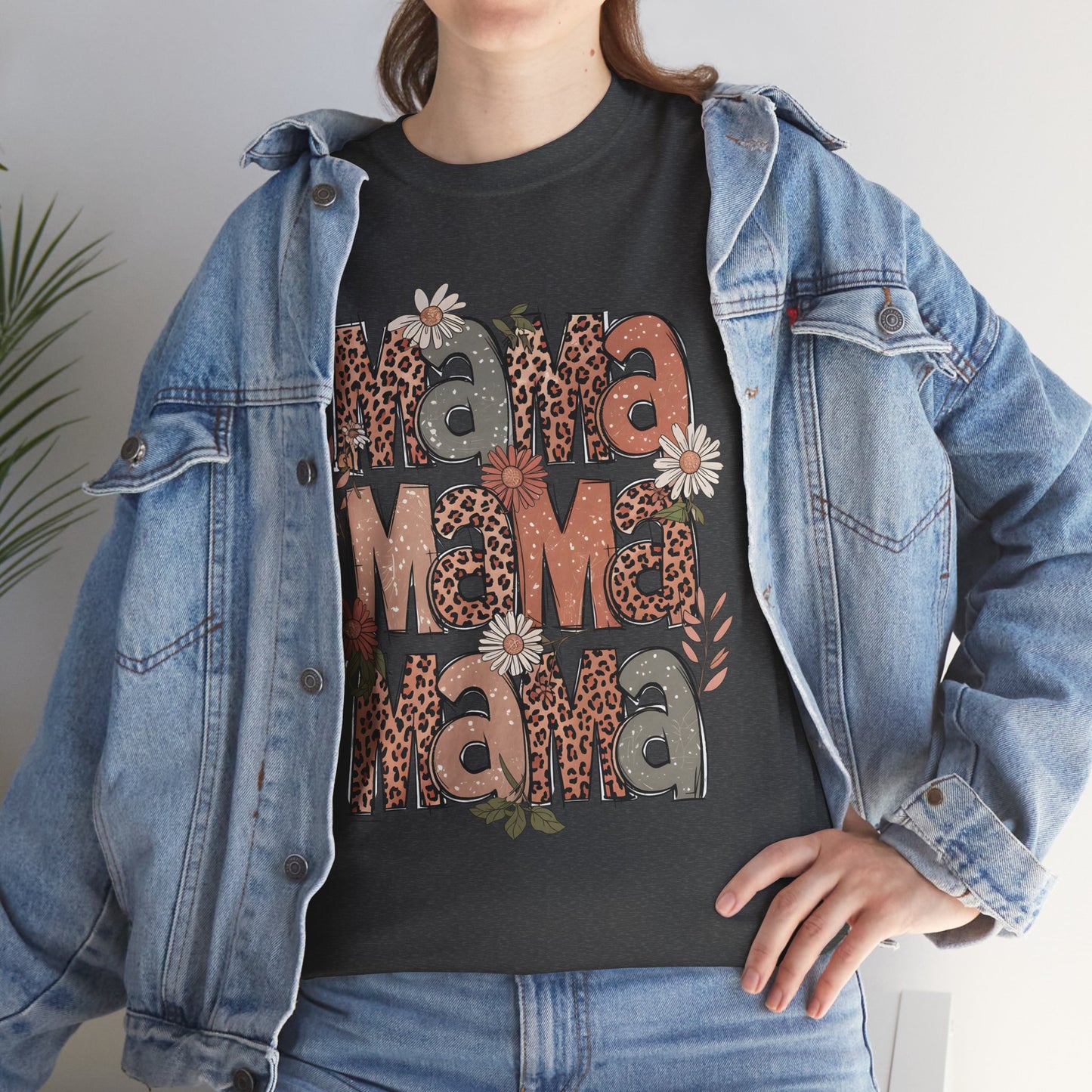 Floral Mama Unisex Heavy Cotton Tee - Perfect Gift for Moms!