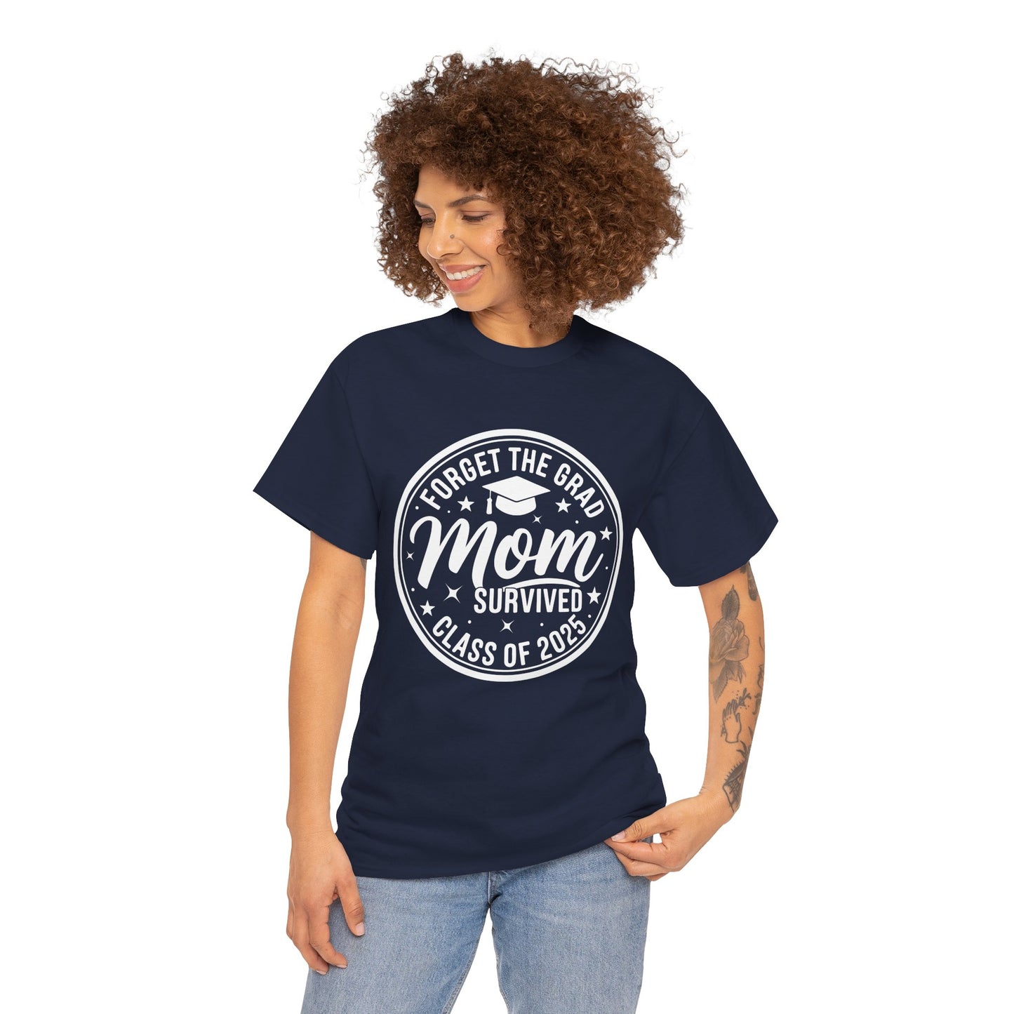 Gildan Comfortable Unisex Heavy Cotton Tee -"Forget the Grad, Mom..." Great gift for Graduation Asst. Sizes & Colors