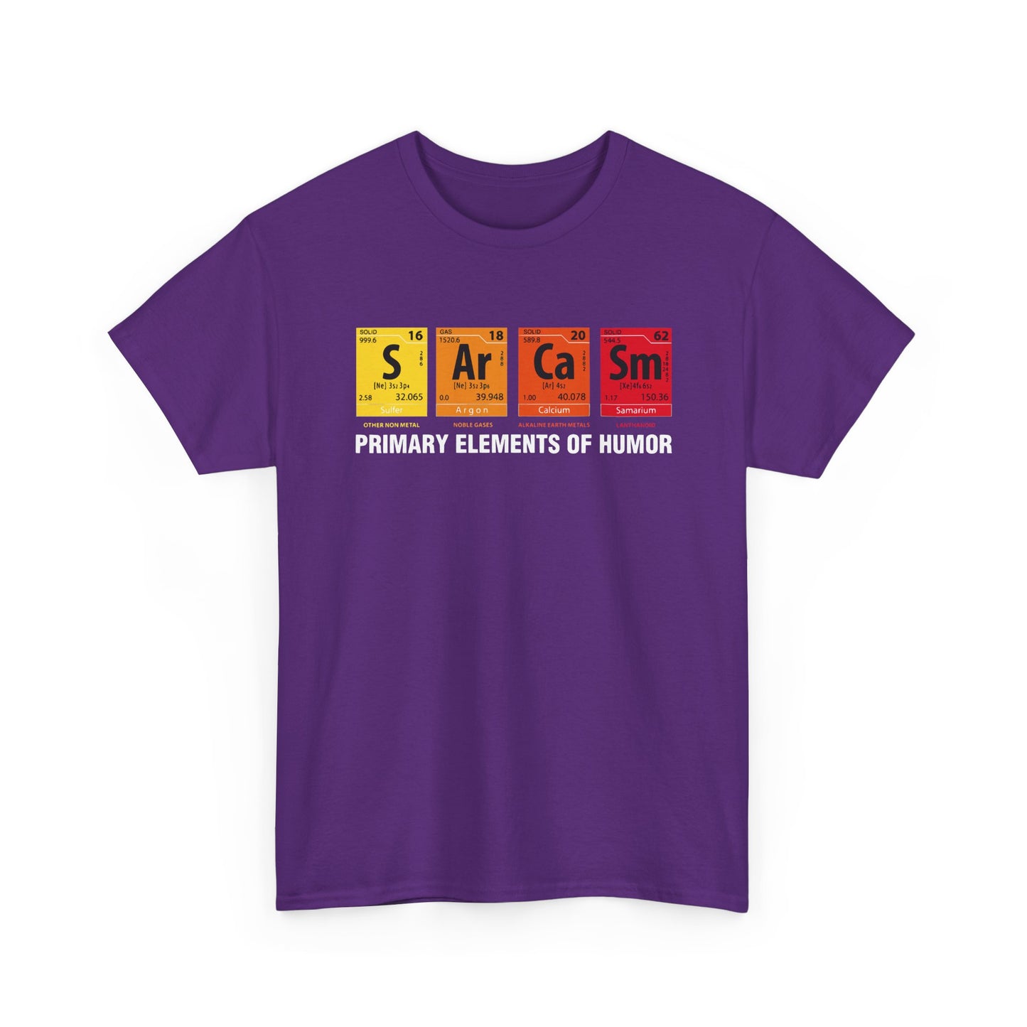 Sarcasm Elements T‑Shirt — "Primary Elements of Humor" Graphic Tee