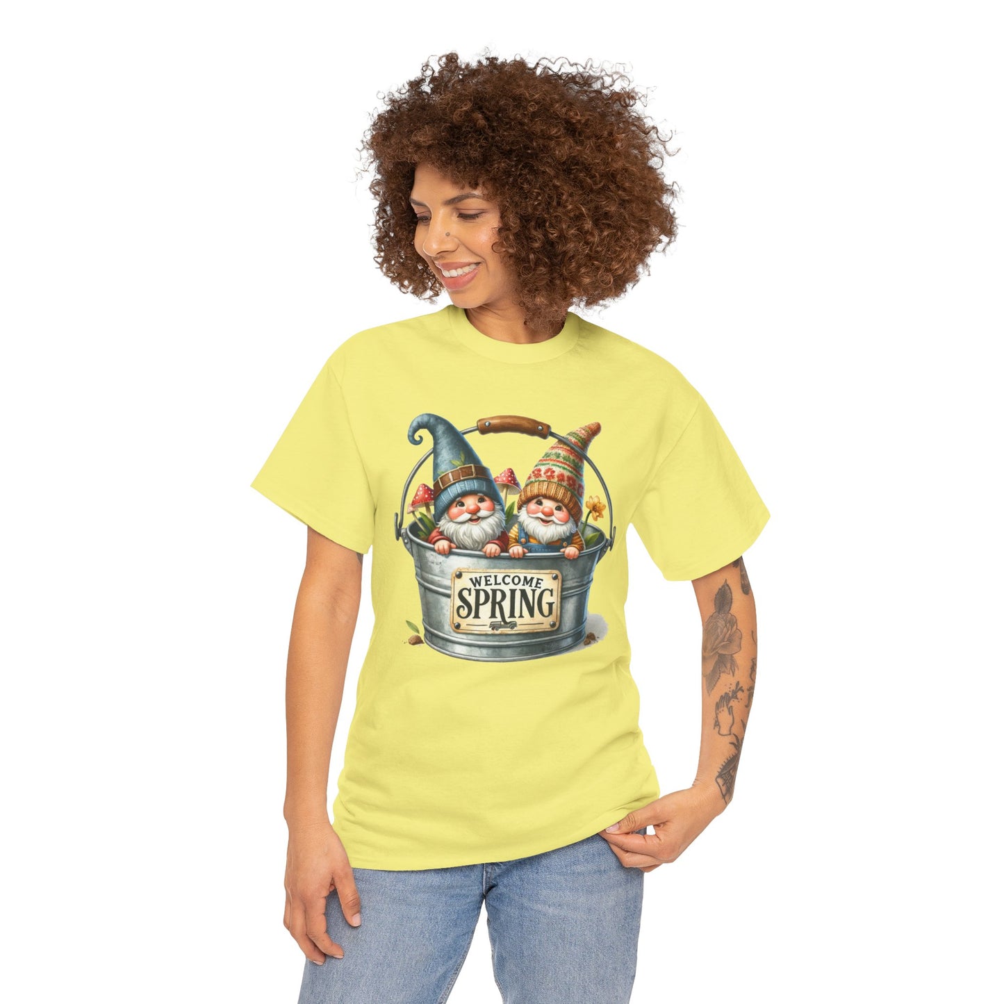 Welcome Spring Graphic Tee - Unisex Heavy Cotton Tee for Seasonal Celebrations