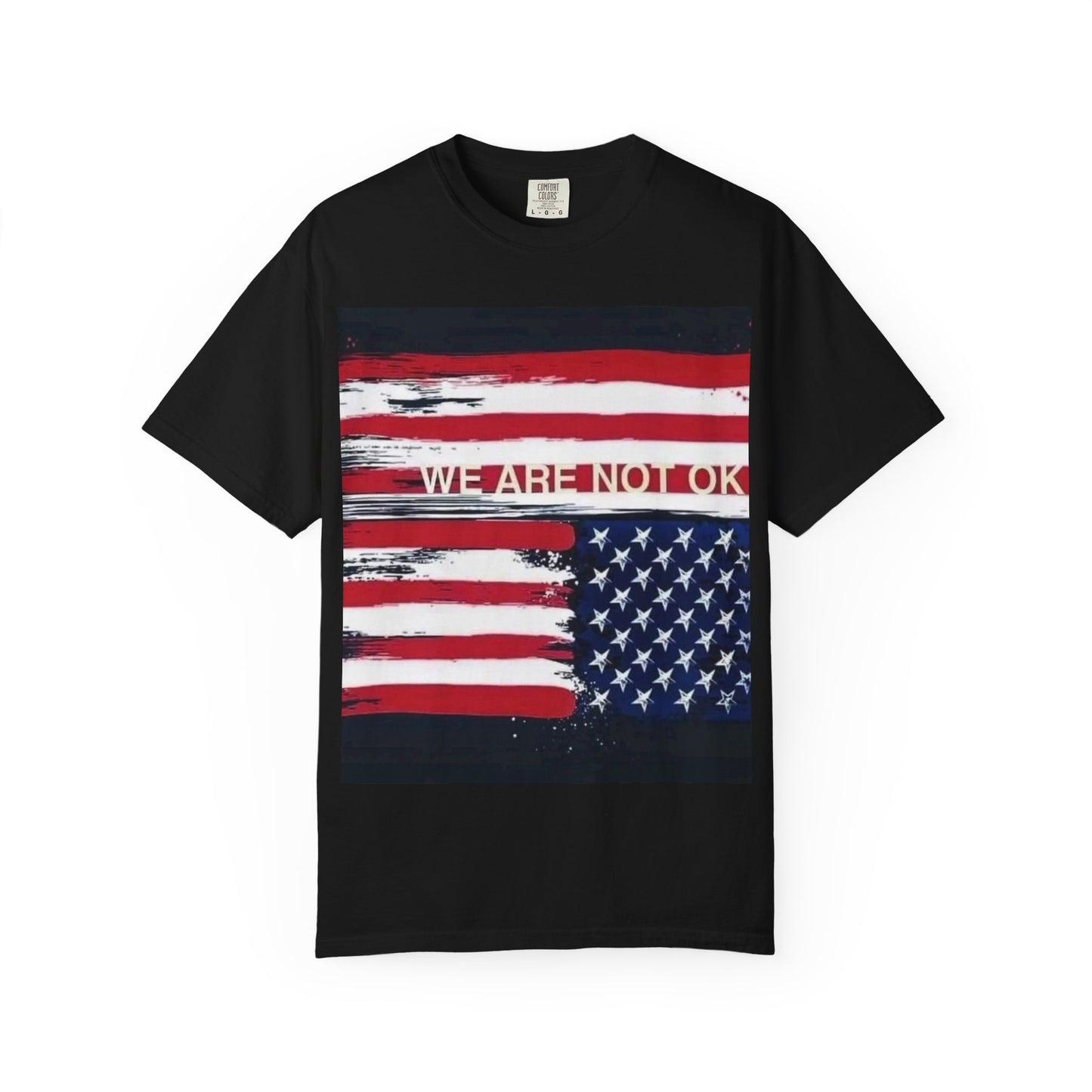 Unisex Garment-Dyed T-shirt with American Flag Design, Casual Wear, Patriotic Shirt, Fourth of July Outfit, Activism Apparel, Everyday Tee