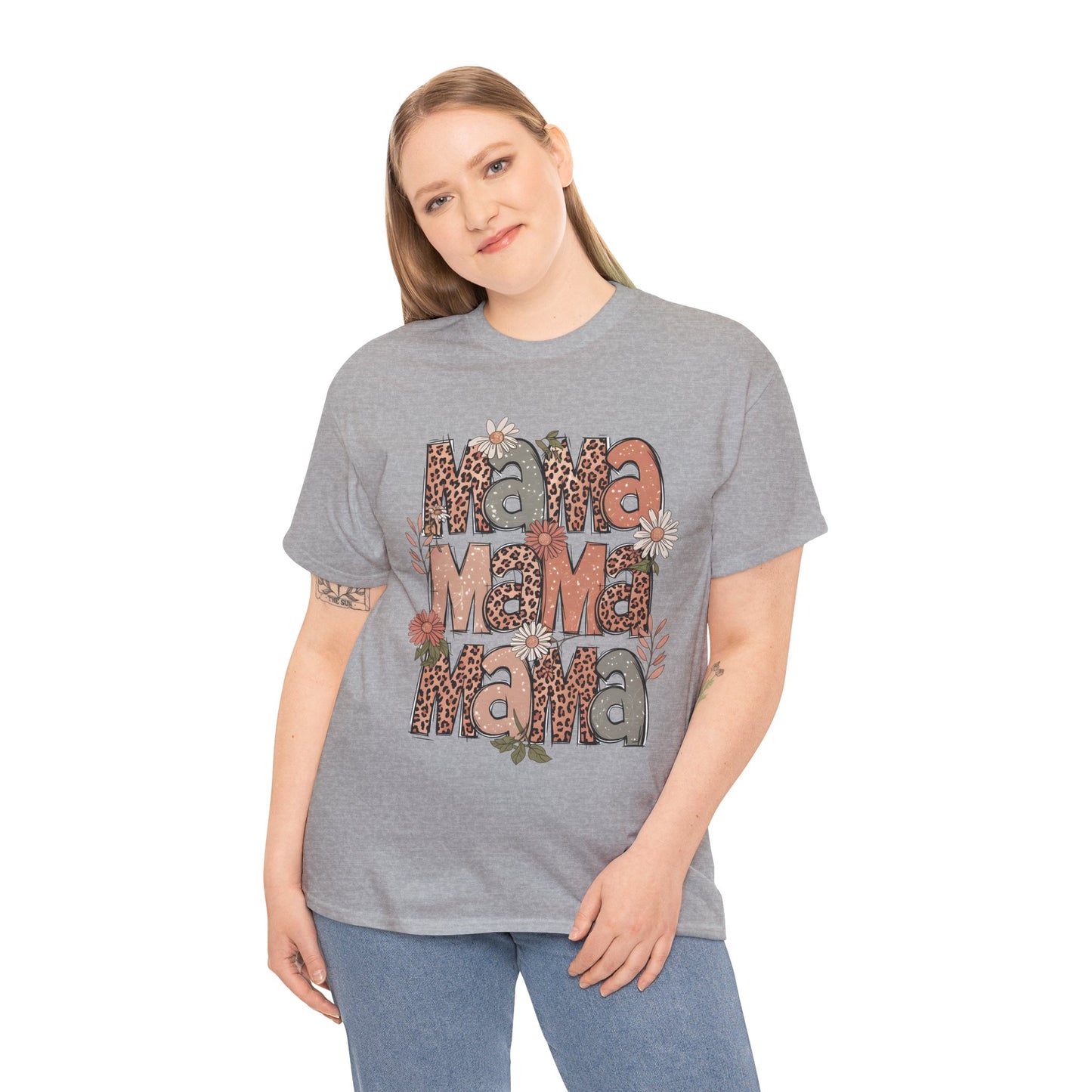 Floral Mama Unisex Heavy Cotton Tee - Perfect Gift for Moms!