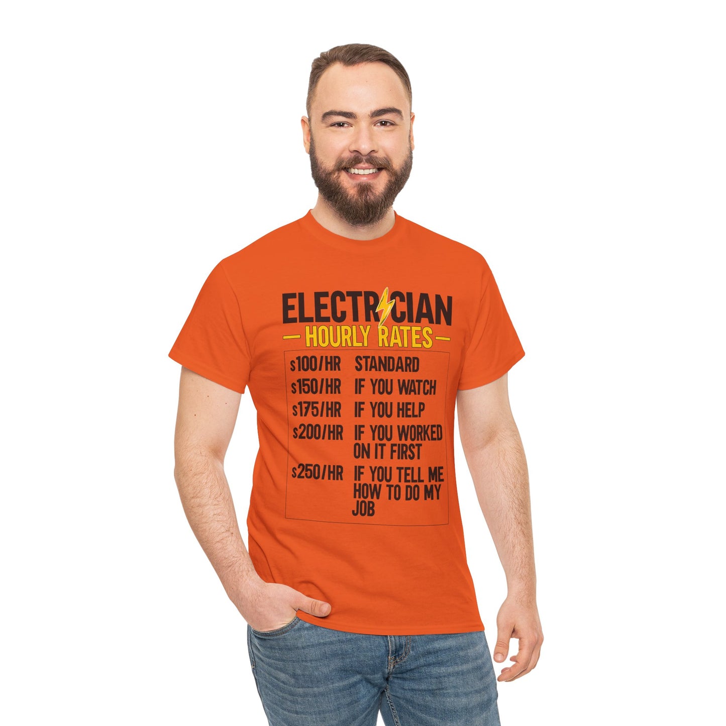 Electrician Hourly Rates T-Shirt | Funny Tradesman Tee