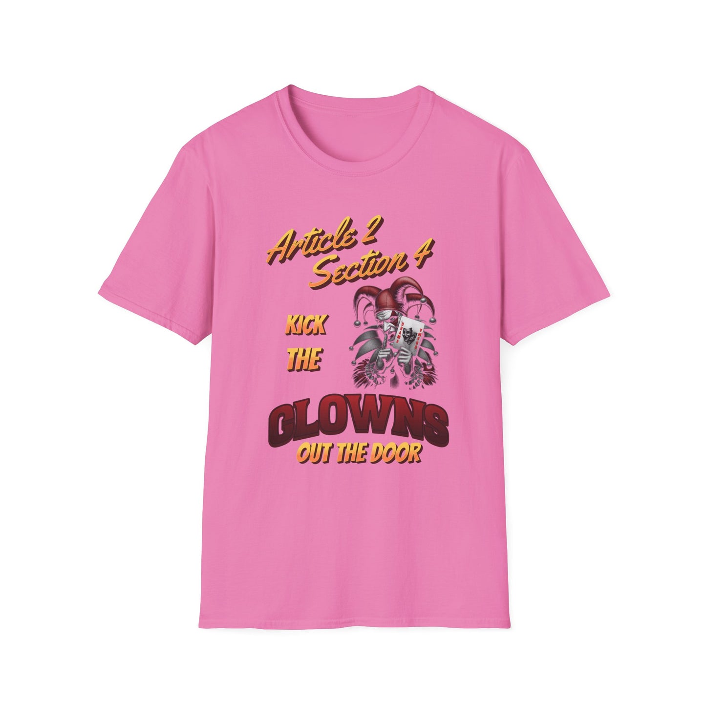 Kick That Clown graphic T-Shirt | Jester Skull Illustration, Article 2 Section 4