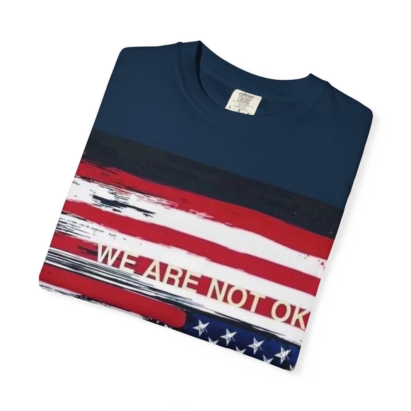 Unisex Garment-Dyed T-shirt with American Flag Design, Casual Wear, Patriotic Shirt, Fourth of July Outfit, Activism Apparel, Everyday Tee