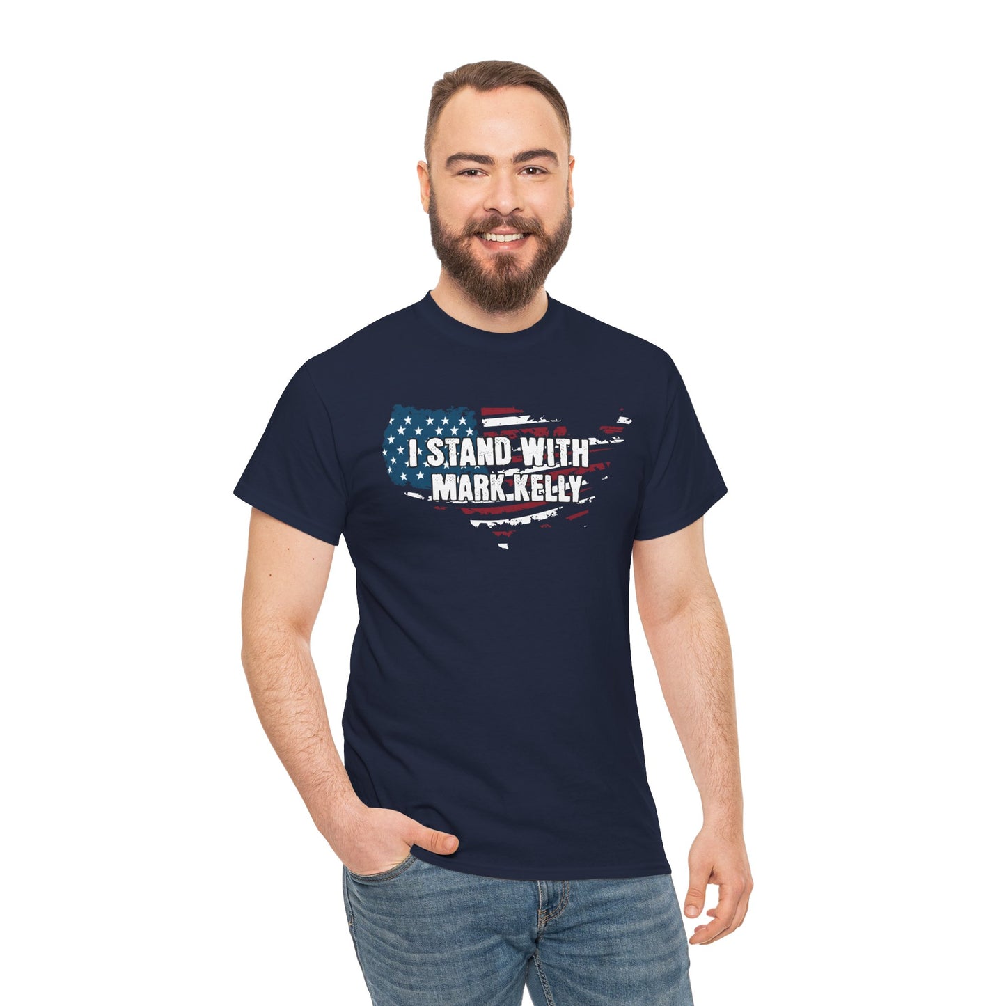 I Stand With Mark Kelly American Flag Design