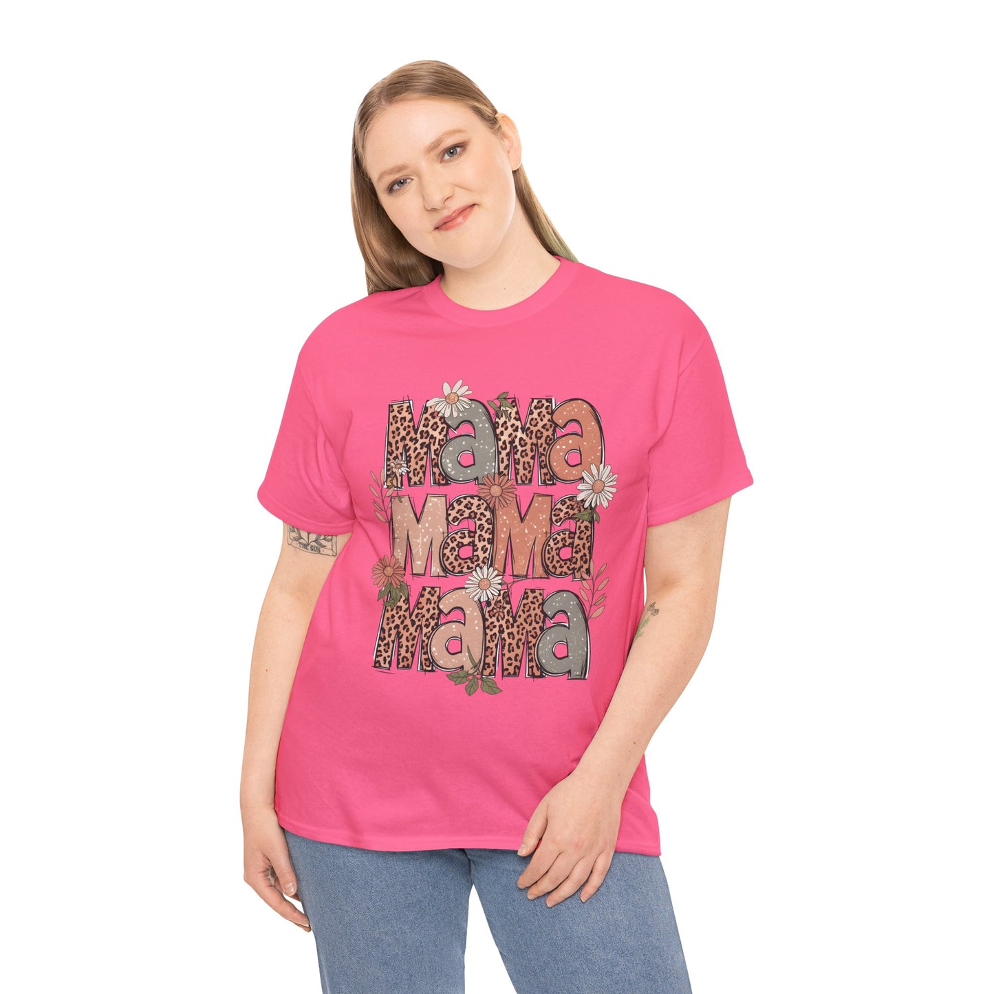 Floral Mama Unisex Heavy Cotton Tee - Perfect Gift for Moms!