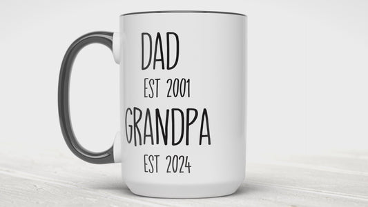Personalized DAD Year ESTABLIISHED 2001 - GRANDPA Year ESTABLISHED 2025